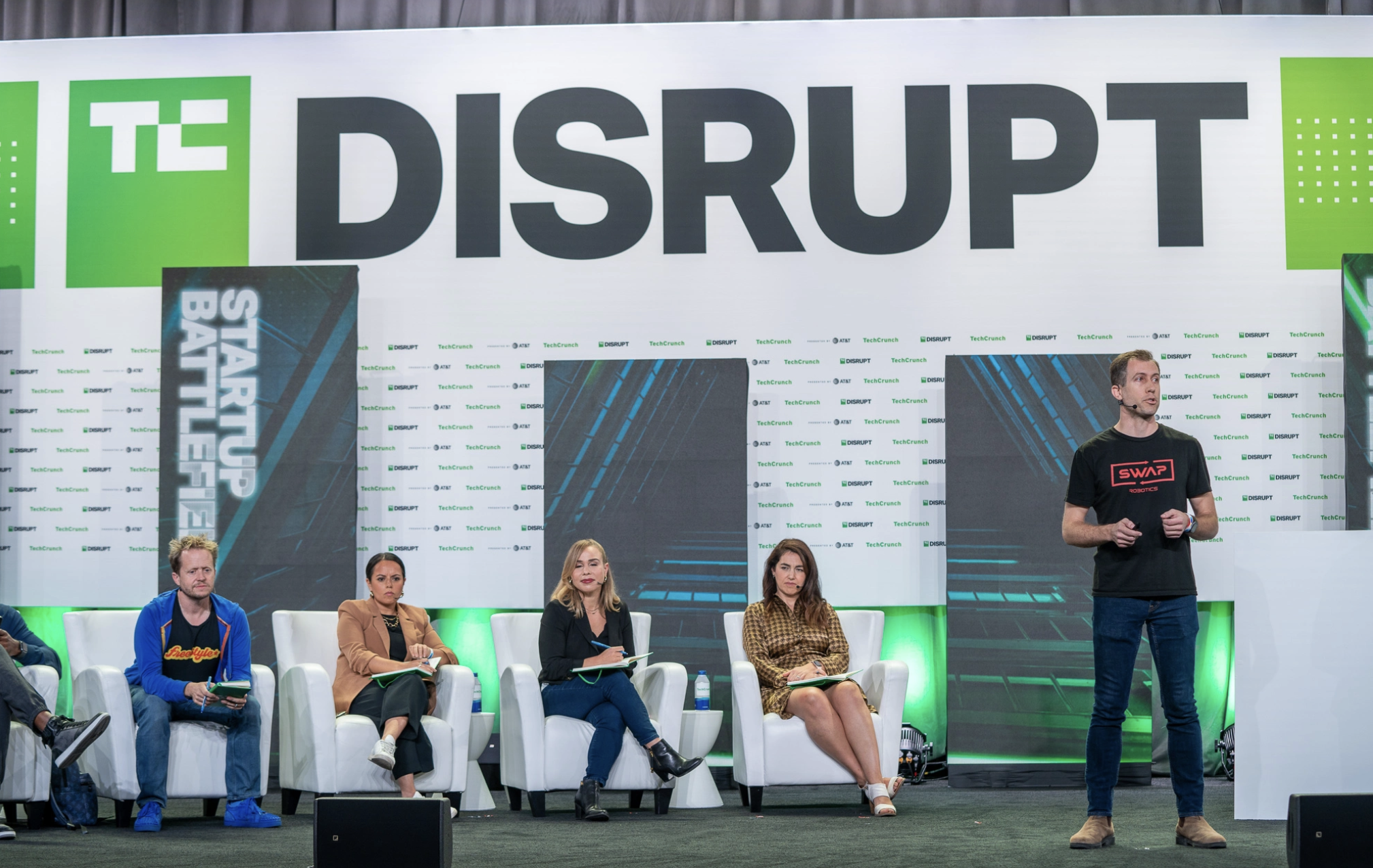 CEO Tim Lichti pitches on the Disrupt stage on Oct. 18, 2022